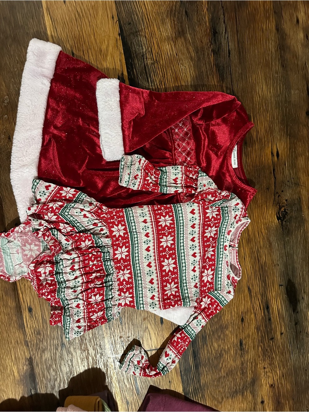 Girls' Red Holiday Dress & Knit Top Set